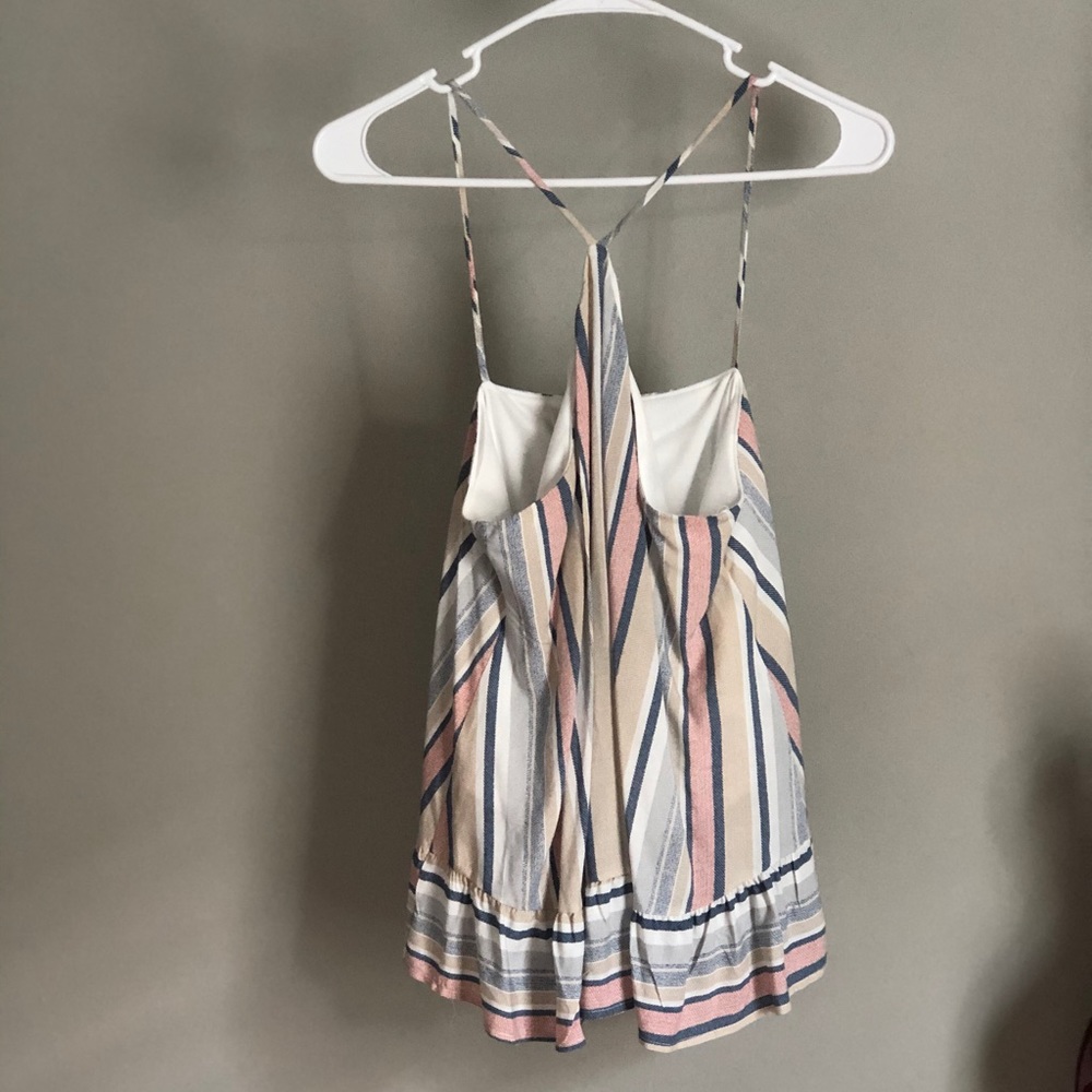 Stripped high neck tank top